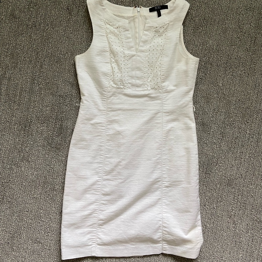 BCBG Paris white midi dress in size S